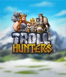 Step into the world of "Troll Hunters," where fierce Viking warriors stand ready to take on their foes. The logo displays a pair of Vikings, male and female, equipped with weapons, set against a frosty landscape. They emanate power and determination, reflecting the core of the game's adventurous theme.